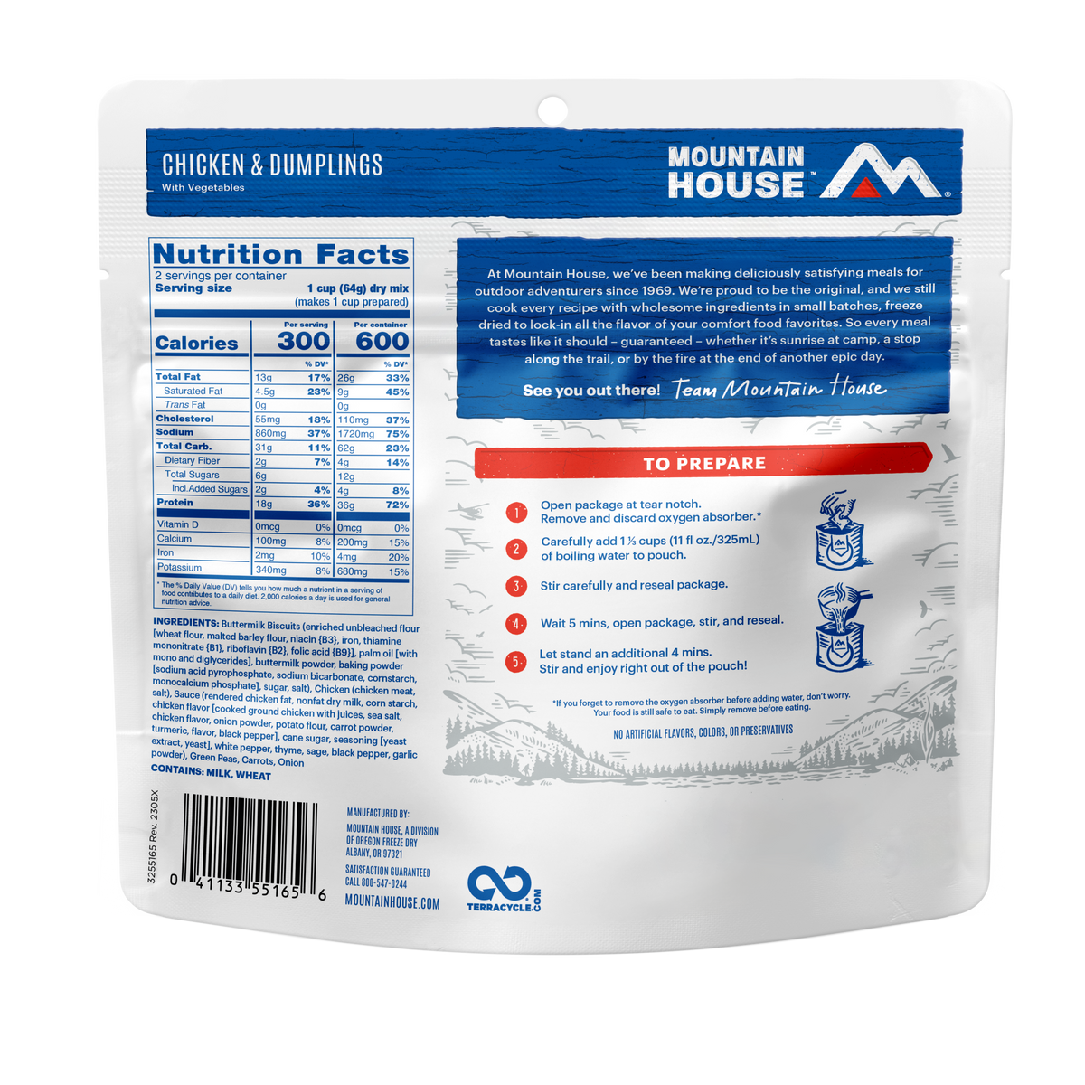 Chicken & Dumplings freeze dried food - Mountain House