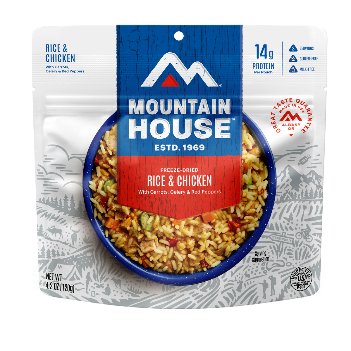 Rice & Chicken freeze dried food in a pouch - Mountain House