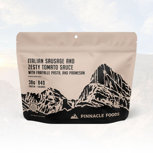 Italian Sausage and Zesty Tomato Sauce with Farfalle Pasta, and Parmesan Freeze Dried Meal - Pinnacle Foods
